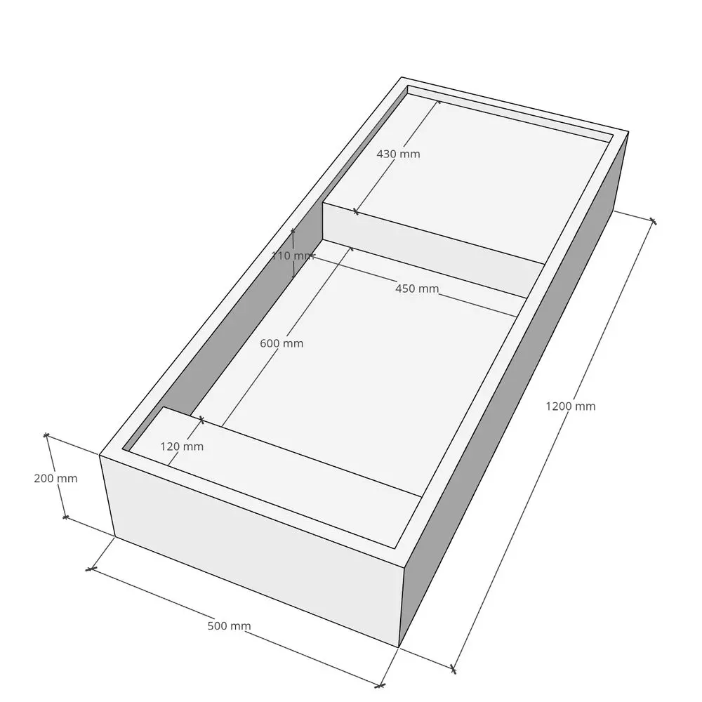 Умывальник подвесной Luxestone 120x50x20 см из керамогранита (Stonesink model6) - Фото 4